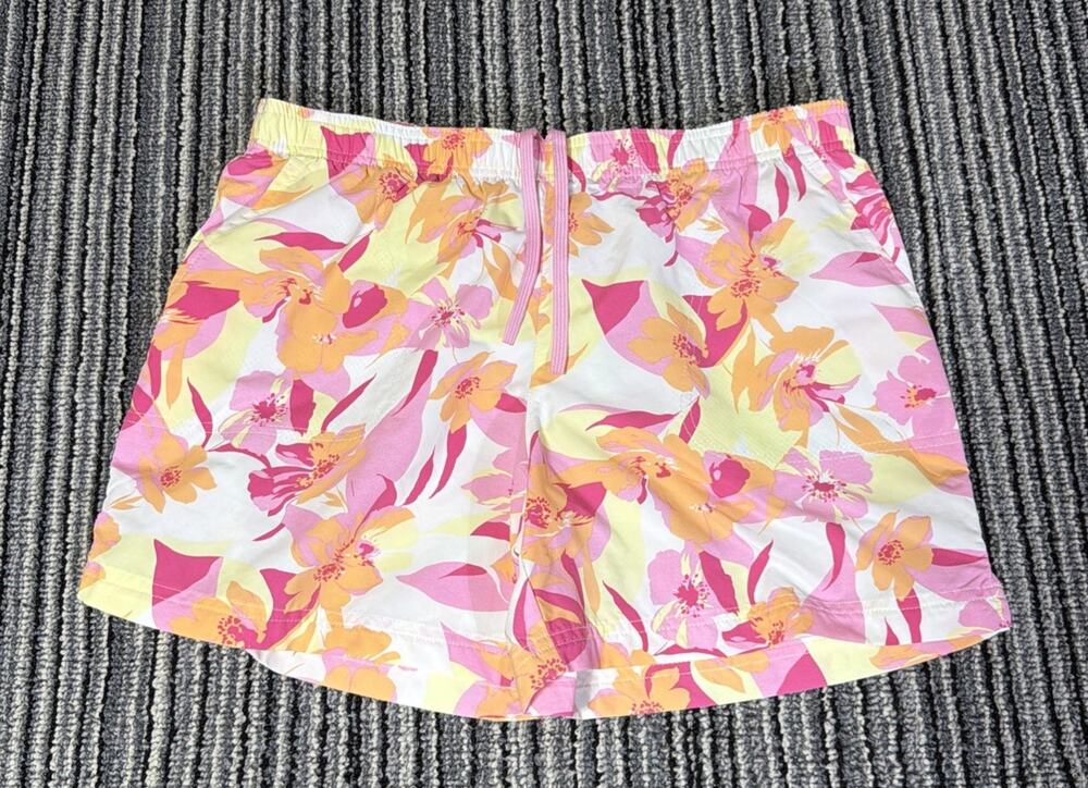 Women's Columbia Shorts Floral Active Outdoor Camping Beach Tropical Medium 5”